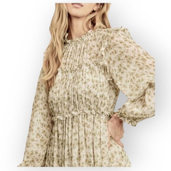 Cream Green Long Sleeve Fairycore Maxi Dress by Dress Forum Los Angeles size S - Picture 4 of 13